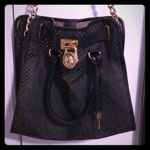 MK Black perforated bag and wallet!